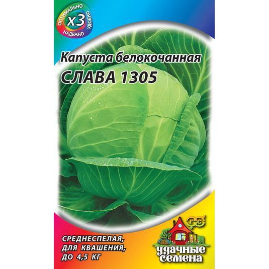 Семена Капуста б/к Слава 1305 0,5 г для квашения б/п купить в Москве по ...