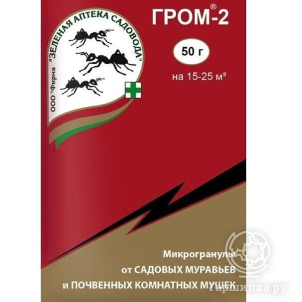 Инсектицид Гром-2 от садовых муравьев и почвенных мушек, 50г купить в ...