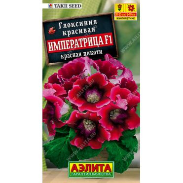 Семена Глоксиния Императрица красная пикоти  5шт ЦП