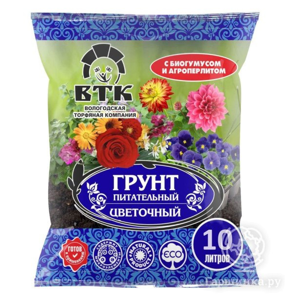 Грунт 10 л "ВТК" цветочный