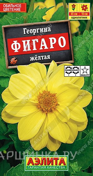 Семена Георгина Фигаро желтая 7шт ц.п.