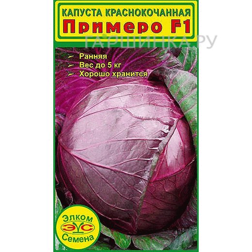 Семена Капуста краснокочанная Примеро F1 (10 сем.)